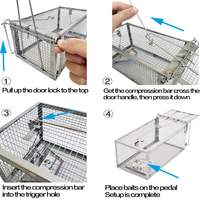 USA Mouse Trap Rat Trap Rodent Trap Live Catch Cage, Easy to Set