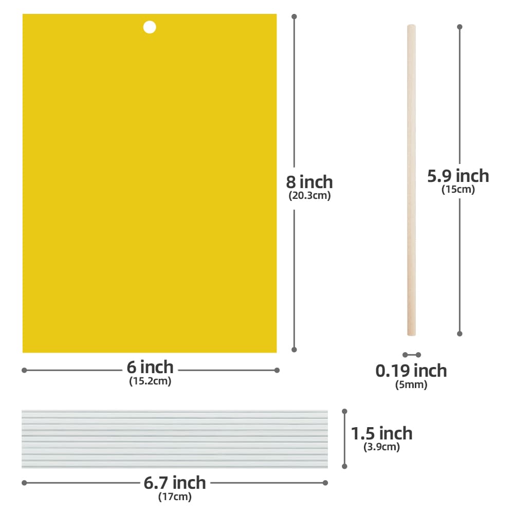 Kensizer 20-Pack Window Fly Traps, Fly Paper Sticky Strips, Fly